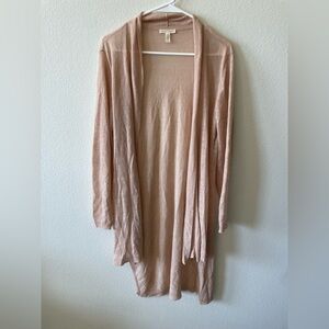 Eileen fisher cream linen blend light weight long cardigan